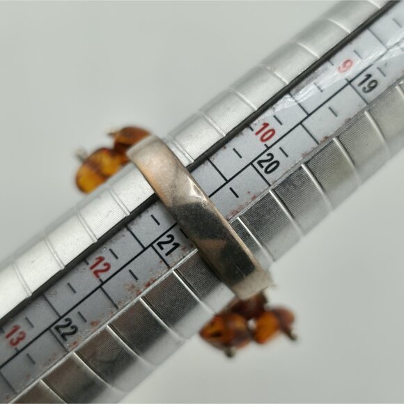 Baltic Amber Cluster Sterling Silver Ring Modernist Adjustable Vintage Polish - Picture 7 of 12